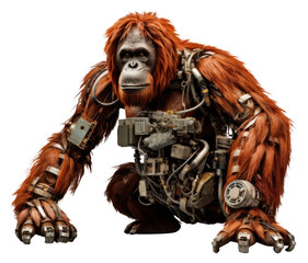PNG Cyborg orangutan monkey mammal animal.