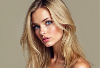 Fototapeta premium Portrait of a woman with blond hair