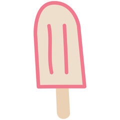 Ice cream illustration. Cute colorful ice cream cartoon illustration. Doodle style ice cream illustration