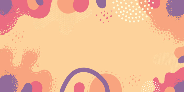 Cute doodle pattern background with abstract shapes and dots. Modern vector pattern for Banner, Flyer, Cover...	
