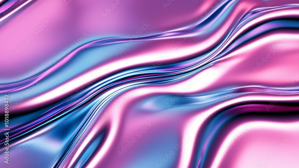 Aufkleber a mesmerizing blend of smooth pink and blue waves flowing gracefully, creating an ethereal and capti