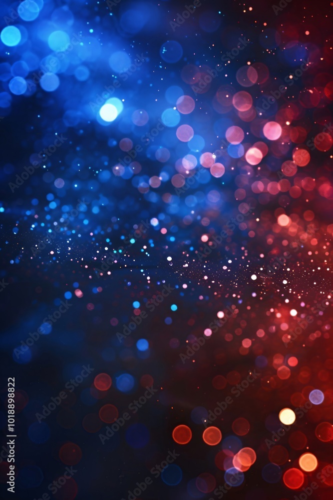 Poster futuristic abstract 3d red and blue flowing wave made of dots on black background. digital data stru