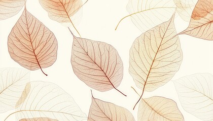 Obraz premium A minimalistic line art illustration depicting delicate dried leaves, capturing their intricate textures and shapes.