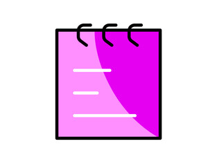 Illustration of notes, notebook, paper for memo or writing a note