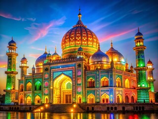 Obraz premium Majestic global landmark illuminated at night showcasing architectural brilliance and cultural heritage