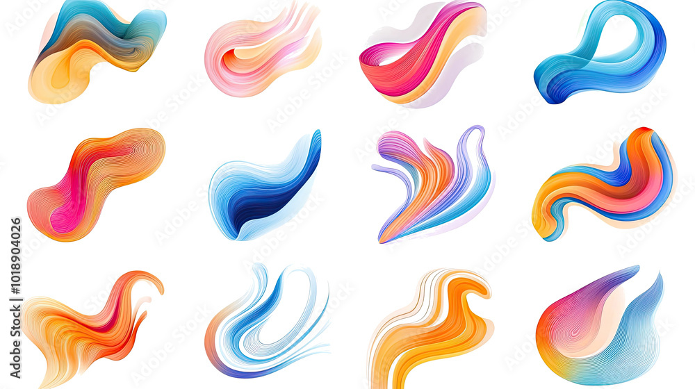 Poster abstract shapes and patterns in a clear collection generative ai