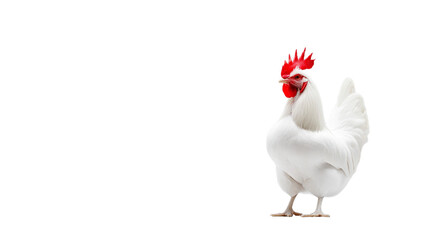 White chicken on a transparent background.