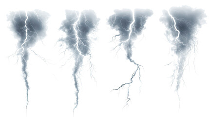 Lightning Strikes Amid Thunderous Clouds in Isolation Generative AI