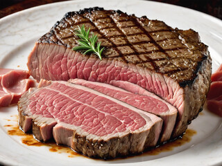 beef steak with salad