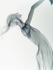 Obraz premium A figure made of smoke, reaching for the sky. AI.