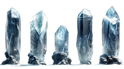 Collection of Frozen Liquid Crystal Caverns in Abstract Form Generative AI