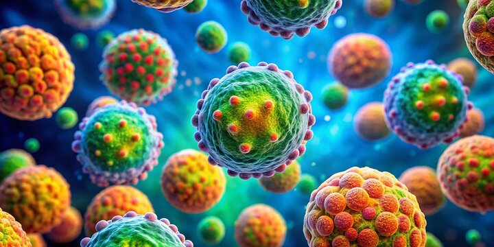 Microscopic View of Chlamydia Trachomatis Bacteria Under High Magnification in Laboratory Setting