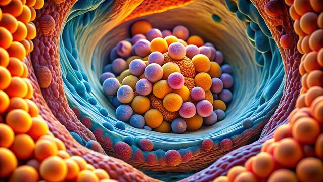 Microscopic View of Fat Globules in Stool Sample Highlighting Digestive Health and Nutrient Absorption