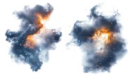 Fototapeten Collection of Isolated Nebula Cloud Patterns in Vibrant Colors Generative AI © Johnathan