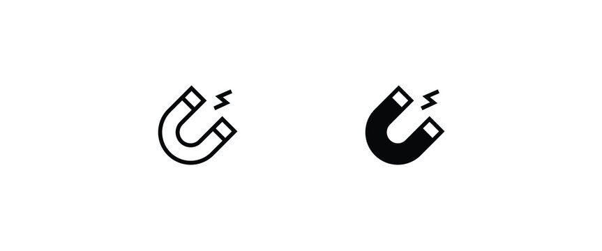 magnet icons button, vector, sign, symbol, logo, illustration, editable stroke, flat design style isolated on white