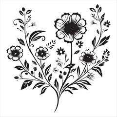 illustration of a rose, flower, floral, vector, design, pattern, decoration, nature, illustration, leaf, flowers, element, ornament, art, plant, frame, spring, tattoo, silhouette, wallpaper, black, de