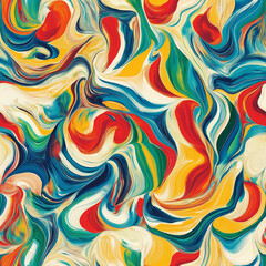 Obraz premium Swirl rainbow colored abstract pattern with circles - seamless pattern