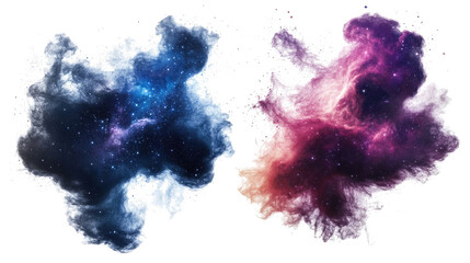 Isolated Nebula Cloud Patterns in Vibrant Colors Generative AI