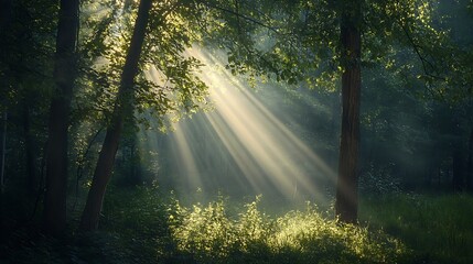Fototapeta premium sun rays in the forest