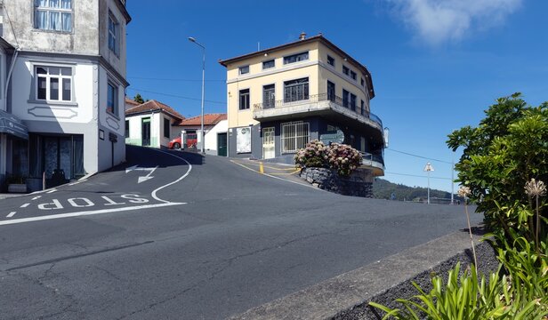 Houses and road. Hill.City of Camacha Madeira.