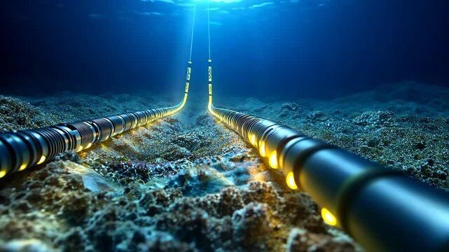 Laying underwater cables on the seabed for enhanced global connectivity