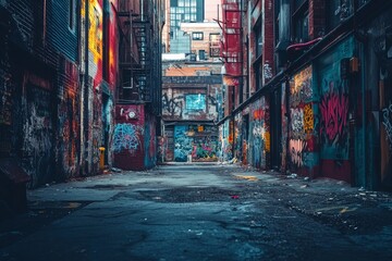 Vibrant Graffiti Alley in the Heart of the City
