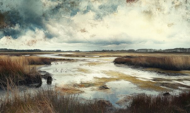 Salt marshes at Northton