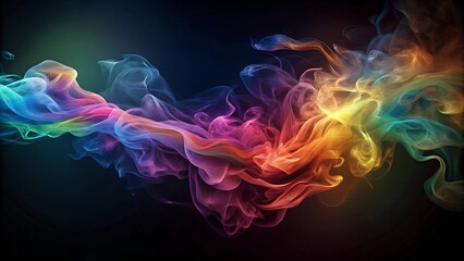 Obraz premium Colorful swirling smoke on dark background with vibrant hues