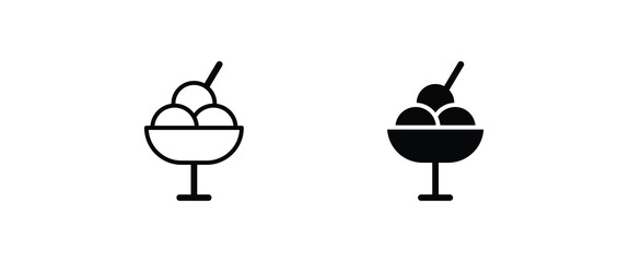 Ice cream icon isolated on background. Dessert icecream icon symbol logo illustration,editable stroke, flat design style isolated on white