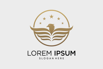 Eagle logo design eagle wings vector illustration with creative idea