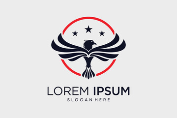 Eagle logo design eagle wings vector illustration with creative idea