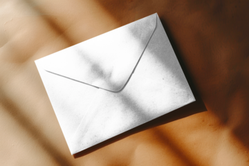 PNG envelope mockup, transparent design
