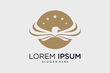 Eagle logo design eagle wings vector illustration with creative idea