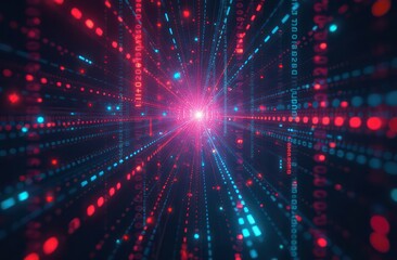 Obraz premium Abstract digital background used for technological processes, neural networks and AI, digital storages, sound and graphic forms, science, education 