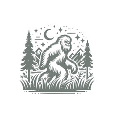 Mysterious beast modern style yeti 	
