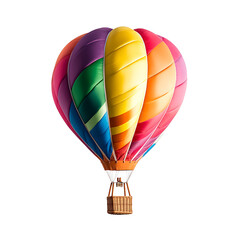 Fototapeta premium Colorful hot air balloon against a white isolated background.