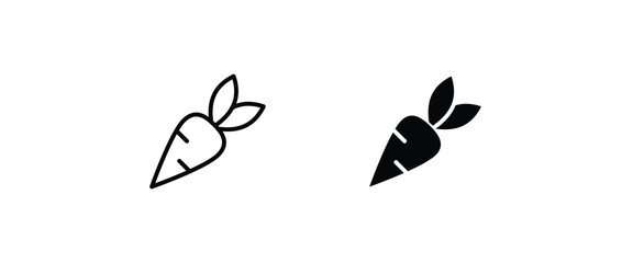 Carrot icon. Food Vegetarian, vegetable, veggies icons button, vector, sign, symbol, logo, illustration, editable stroke, flat design style isolated on white linear pictogram