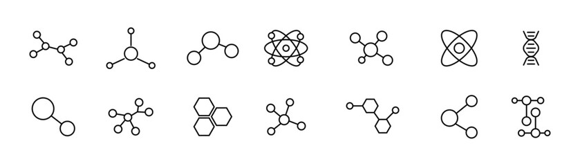 Molecule icon set. Molecular structure concept . Vector logo