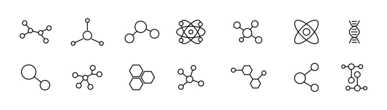 Molecule icon set. Molecular structure concept . Vector logo