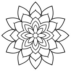 Intricate Mandala Design for Coloring: A detailed and intricate mandala design, perfect for coloring and relaxation.