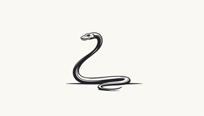 Naklejka premium Simple Snake Illustration on White Background