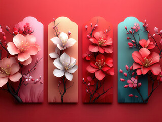 Creative Chinese New Year window decals pictures featuring festive designs to decorate windows for the holiday