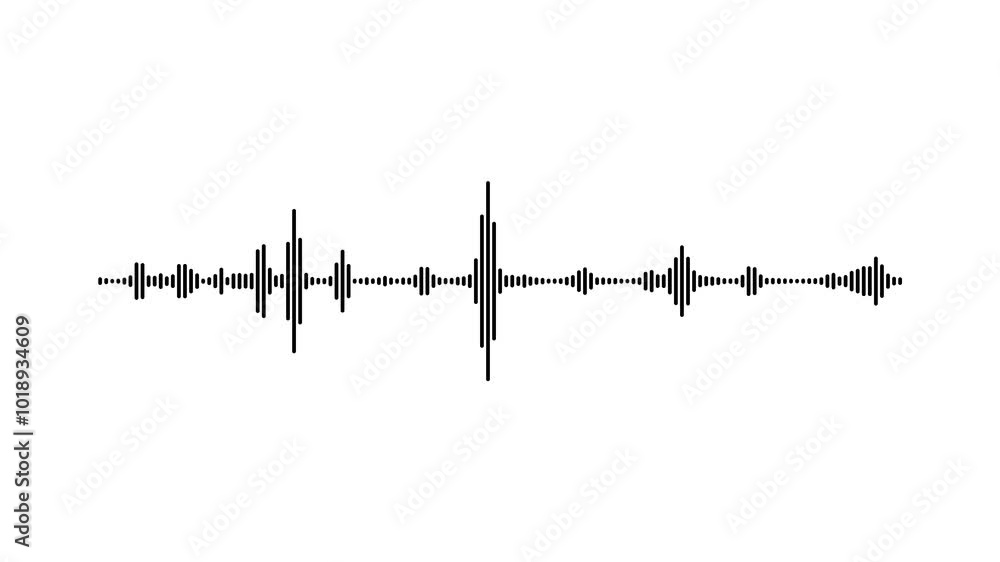 Poster sound wave isolated on white background. black color digital sound wave equalizer. black color digit