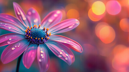 Obraz premium Vibrant Daisy in Magical Bokeh Light
