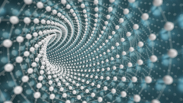 A futuristic spiral tunnel.