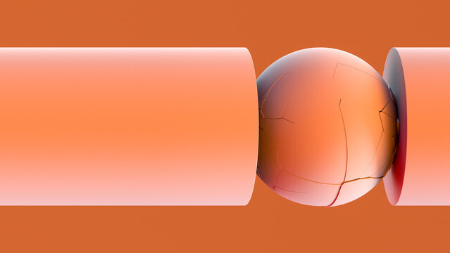 Pressure cracks on the ball.