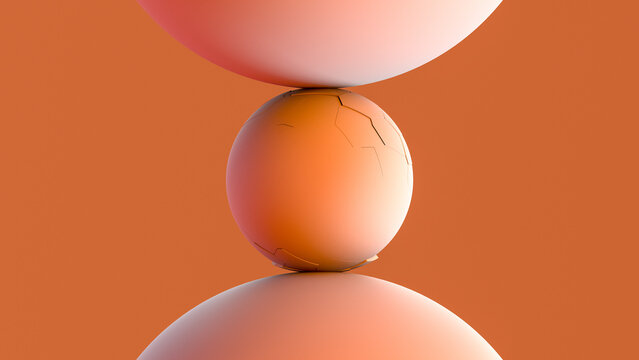 Pressure cracks on the ball.
