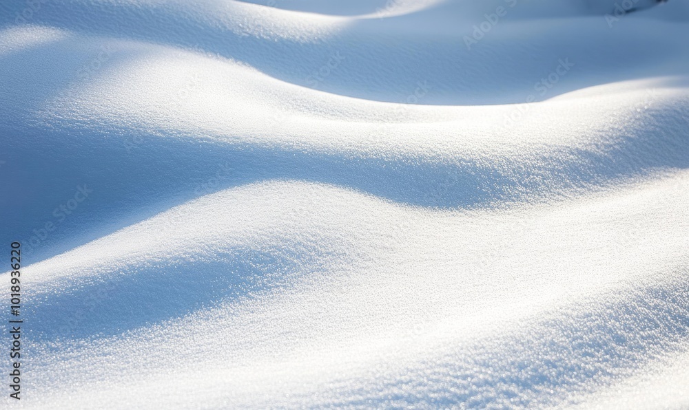 Aufkleber subtle winter patterns in the snow, creating minimalist abstract shapes under soft sunlight