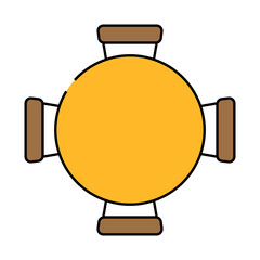 Fototapeta premium round table chair top view line icon vector. round table chair top view sign. isolated symbol illustration