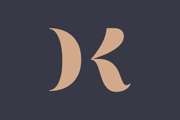 Obraz premium Abstract letter DJ logo. This logo icon incorporate with abstract shape in the creative way. Minimalist abstract letter logo.